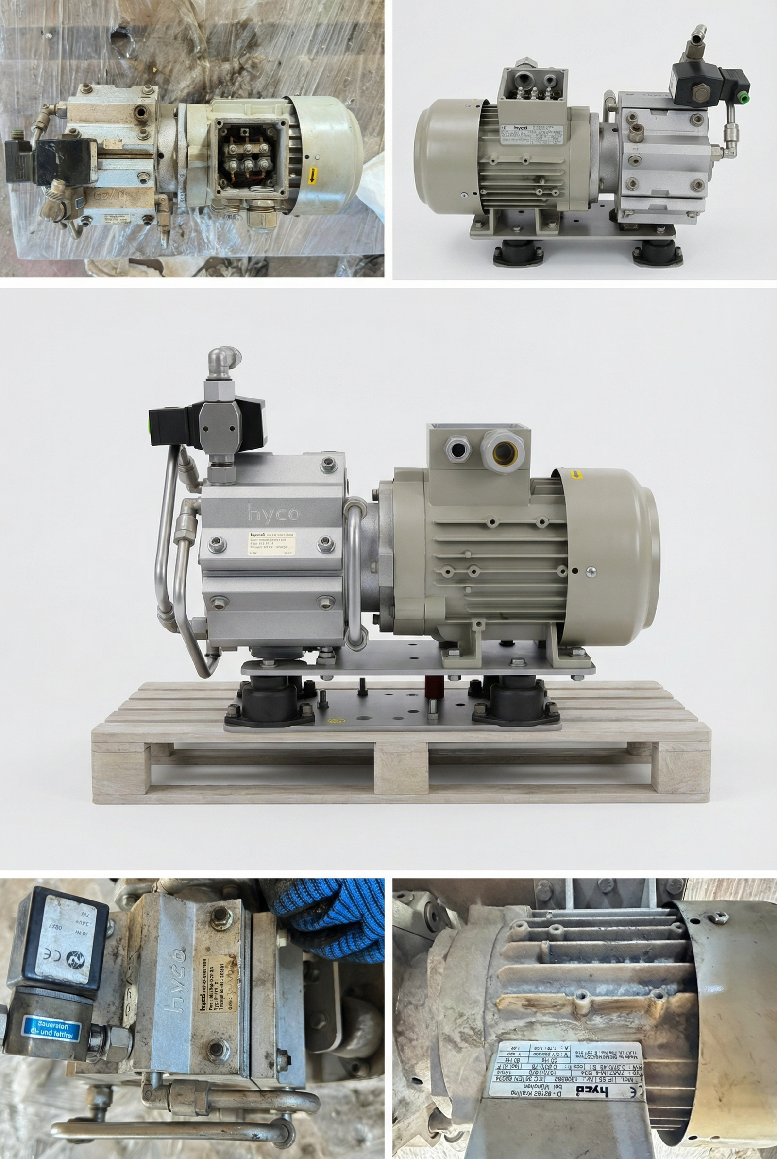 Hyco marka bir diyaframlı vakum pompası ve kompresör ünitesi