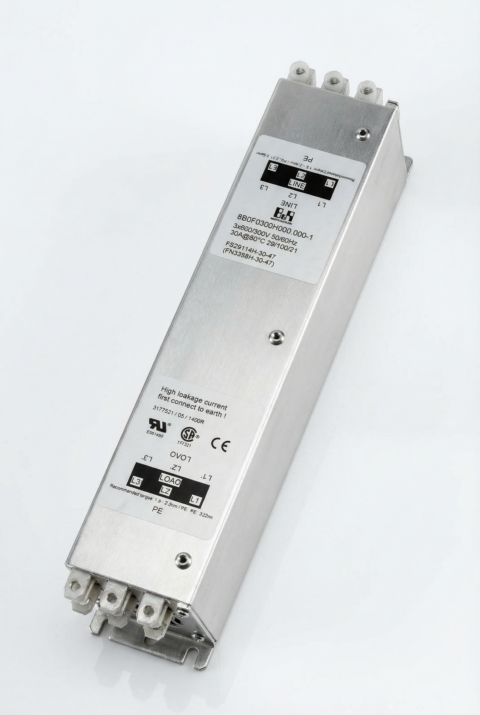 B&R 8B0F0300H000.000-1 Üç Fazlı Şebeke Filtresi (30A - 520V)